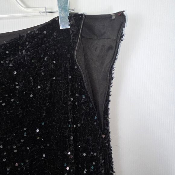 Faeriesty Wide Leg Sequin Pants Velour Black Lined Plus Size 4XL - Picture 7 of 10